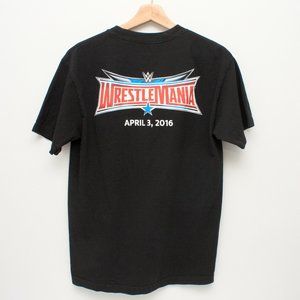 WWE Wrestlemania 2016 Crew T Shirt Black Medium Size